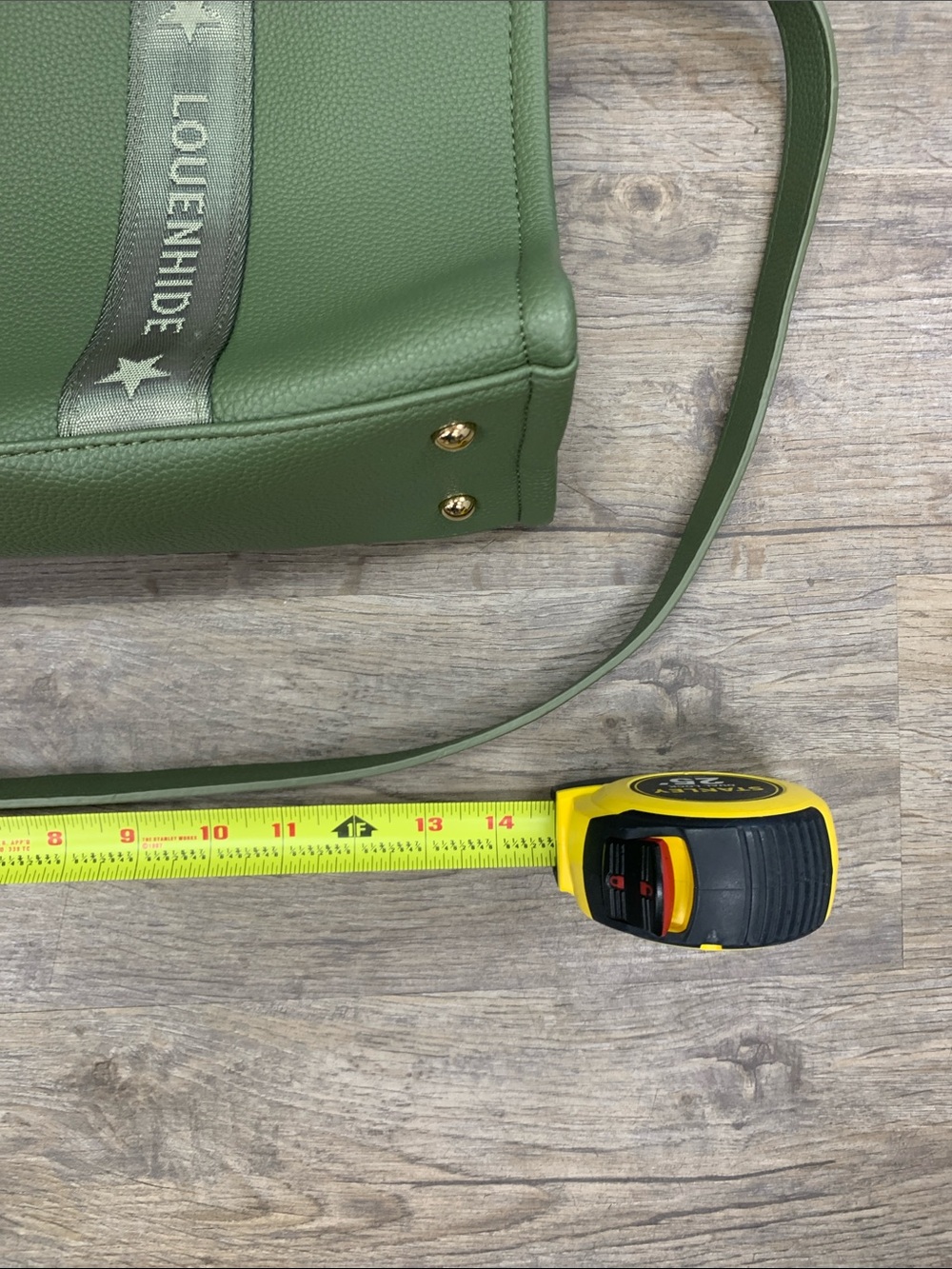 Louenhide Kinley Olive Green Pebbled Tote with Strap - Picture 2 of 5